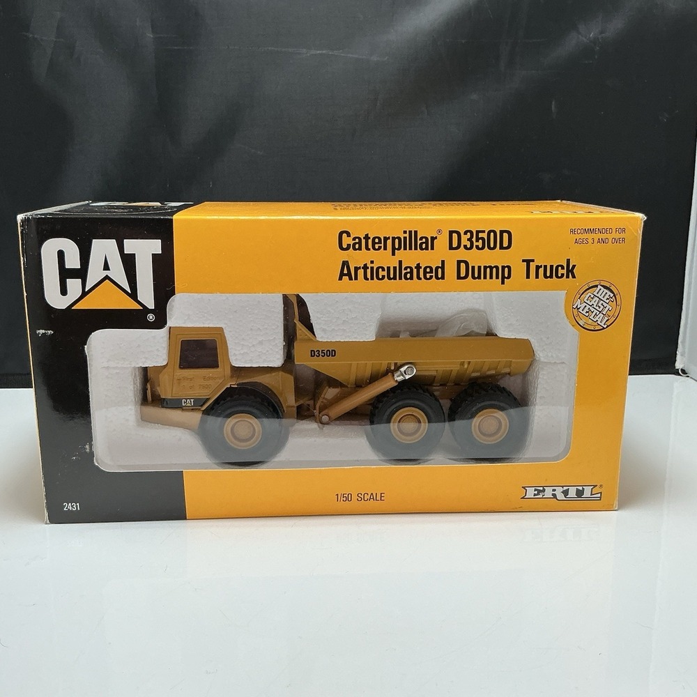 RARE ERTL Caterpillar D350D Dump Truck 1:50 First Edition 1 of 7500‎ Vtg #2431